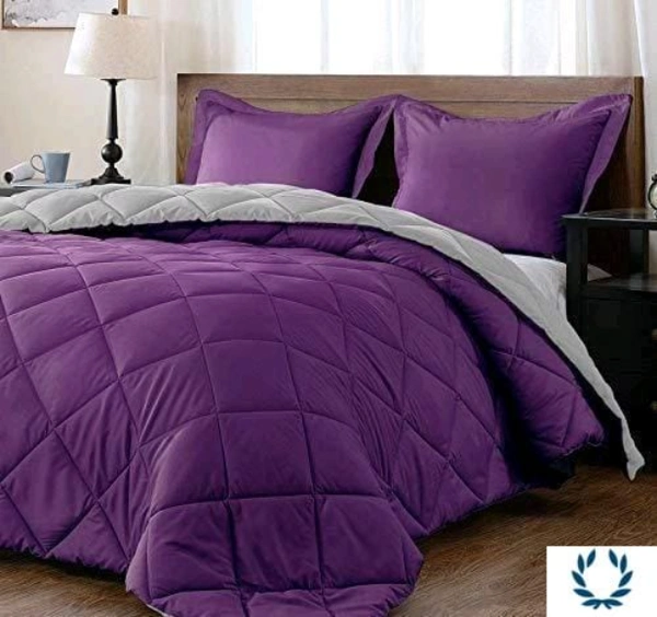 Elegant 200 GSM Microfibre Comforter Siglh. Bed for Winter | Luxurious Quilt Blanket Double Bed | Soft Microfiber Qulits AC Comforters | Size 90X60 Inch Purple - Free Size, Purple, Cotton, Pack of1